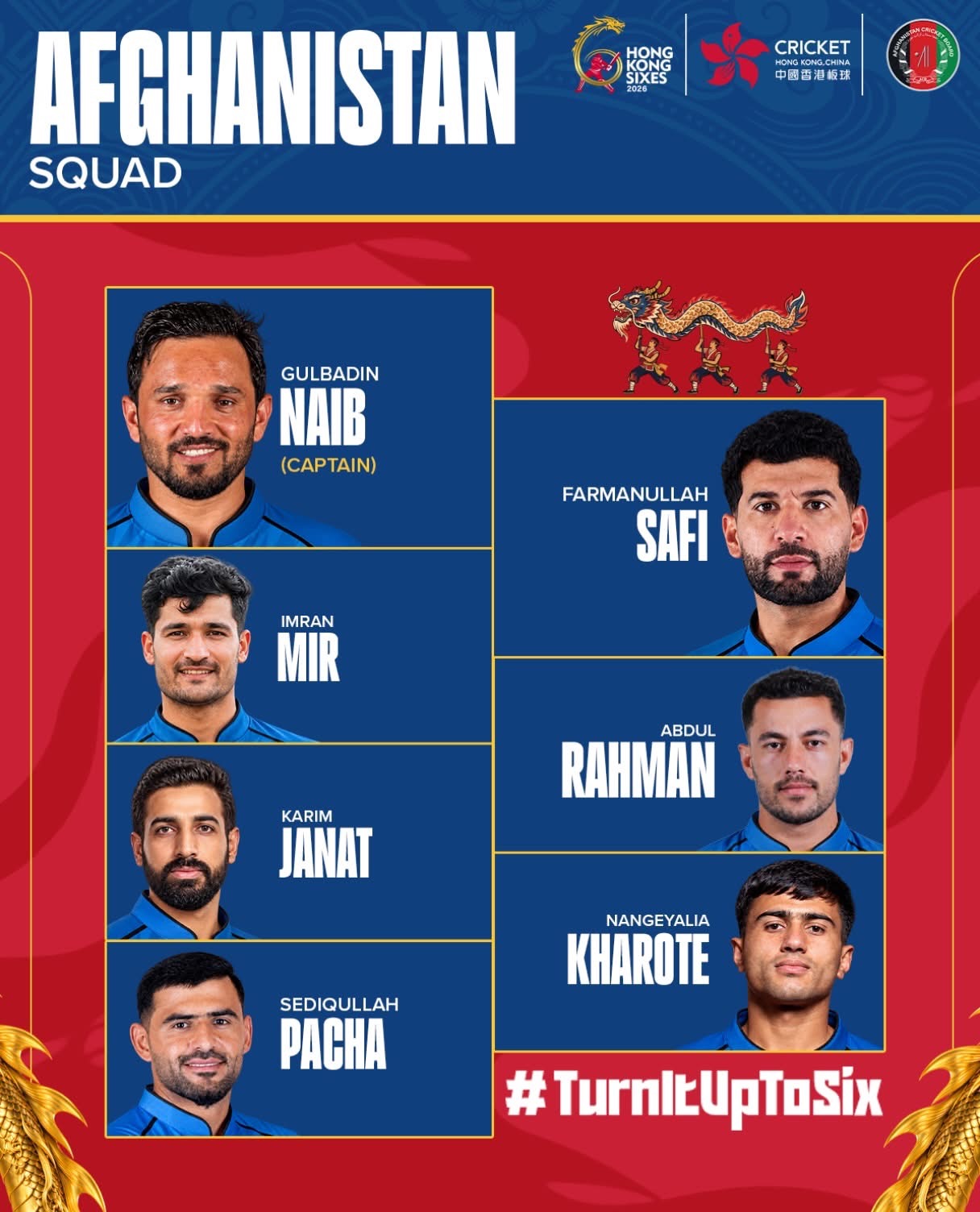 अफगानिस्तानले हङकङ सिक्सेसका लागि टोली घोषणा